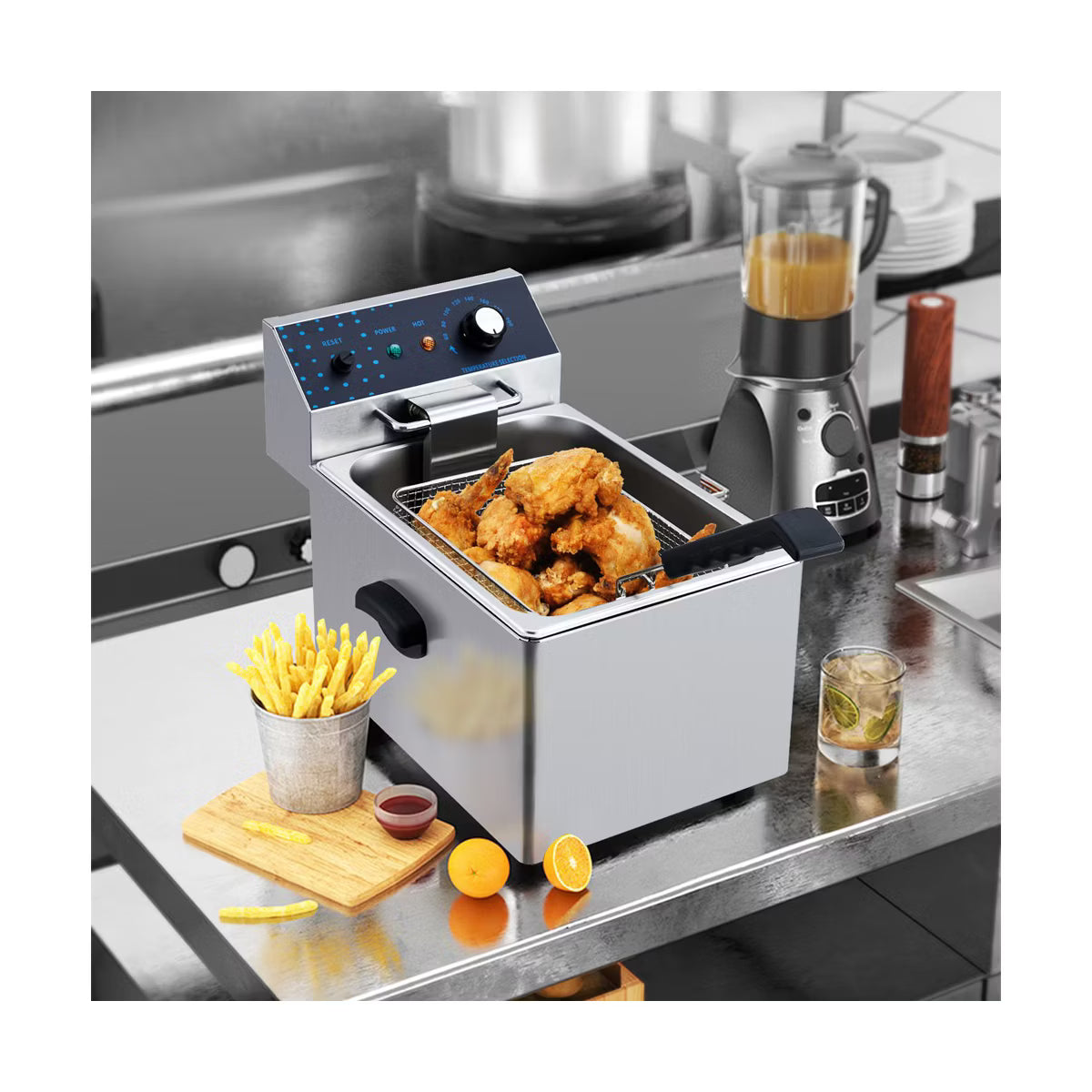 Deep Fryer – Electric Deep Fryer with Basket – Silver