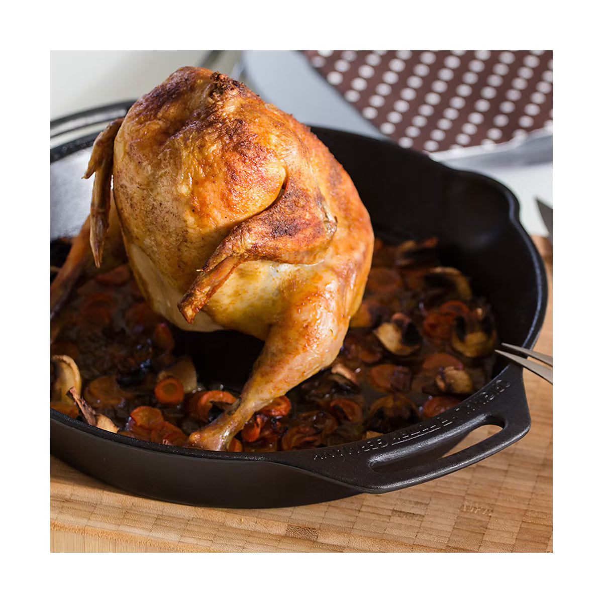 Roasting Pan – Cast Iron Roasting Cookware for Oven or Grill – Black