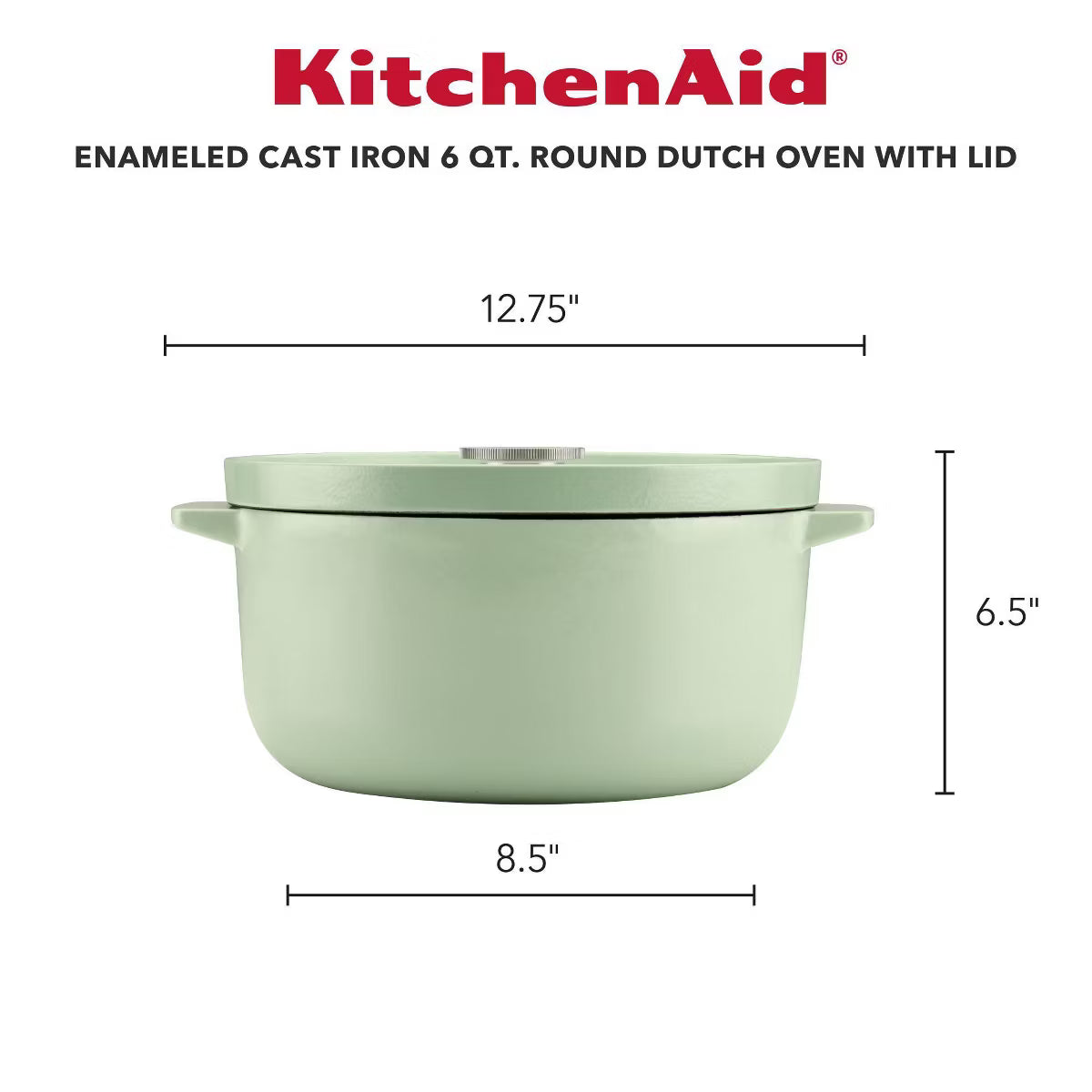 Dutch Oven – 6qt Enameled Cast Iron Induction Dutch Oven Pistachio: – Green