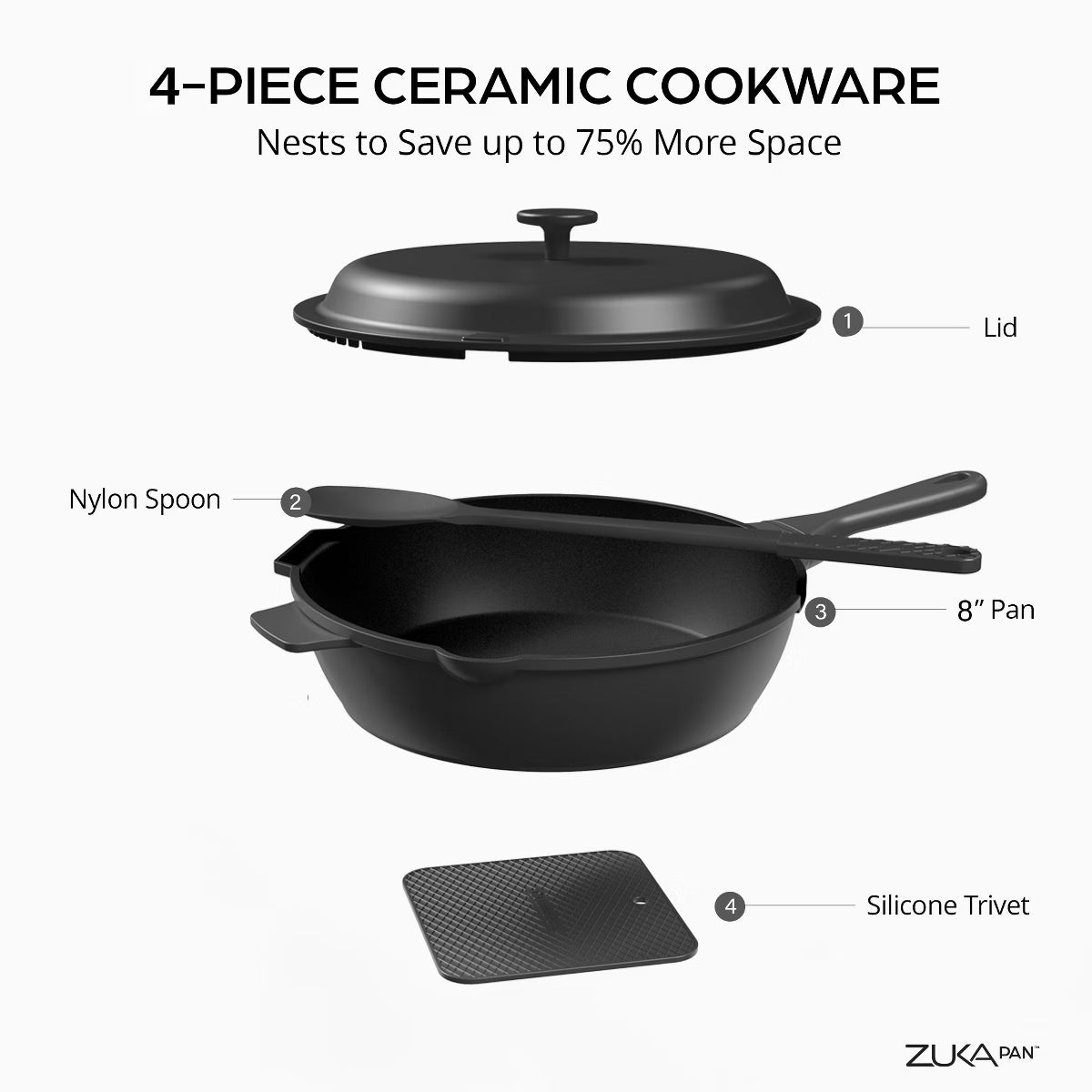 Frying Pan – Zuka Everyday Pan 8" Nonstick Multi – Cream