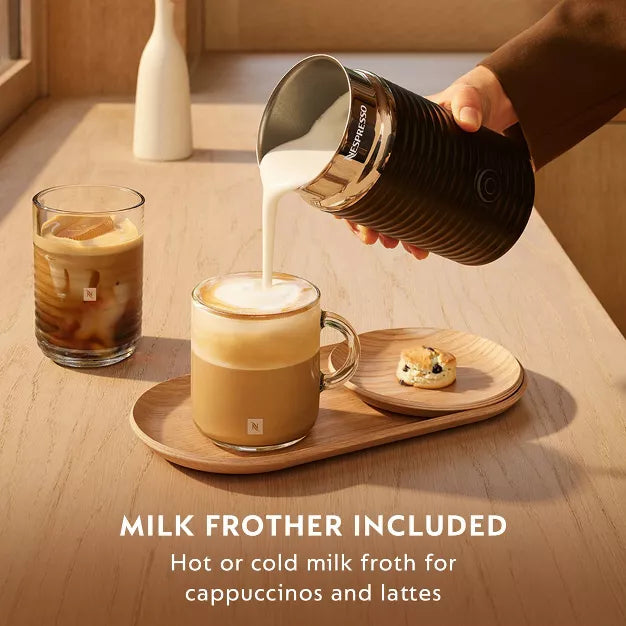 Single-Serve Coffee Maker – Vertuo Next Coffee and Espresso Maker by DeLonghi with Milk Frother : – Gray