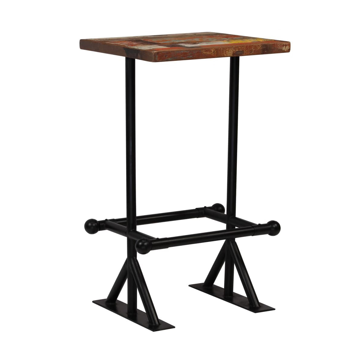 Bar Set Multicolour Solid Reclaimed Wood Medium Industrial