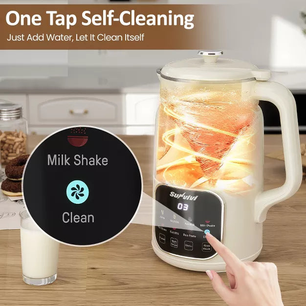 Soy Milk Maker – 8 in 1 Nut Milk Maker Mac8 in 1 Nut Milk Maker Machine: 60oz Soy Milk – White