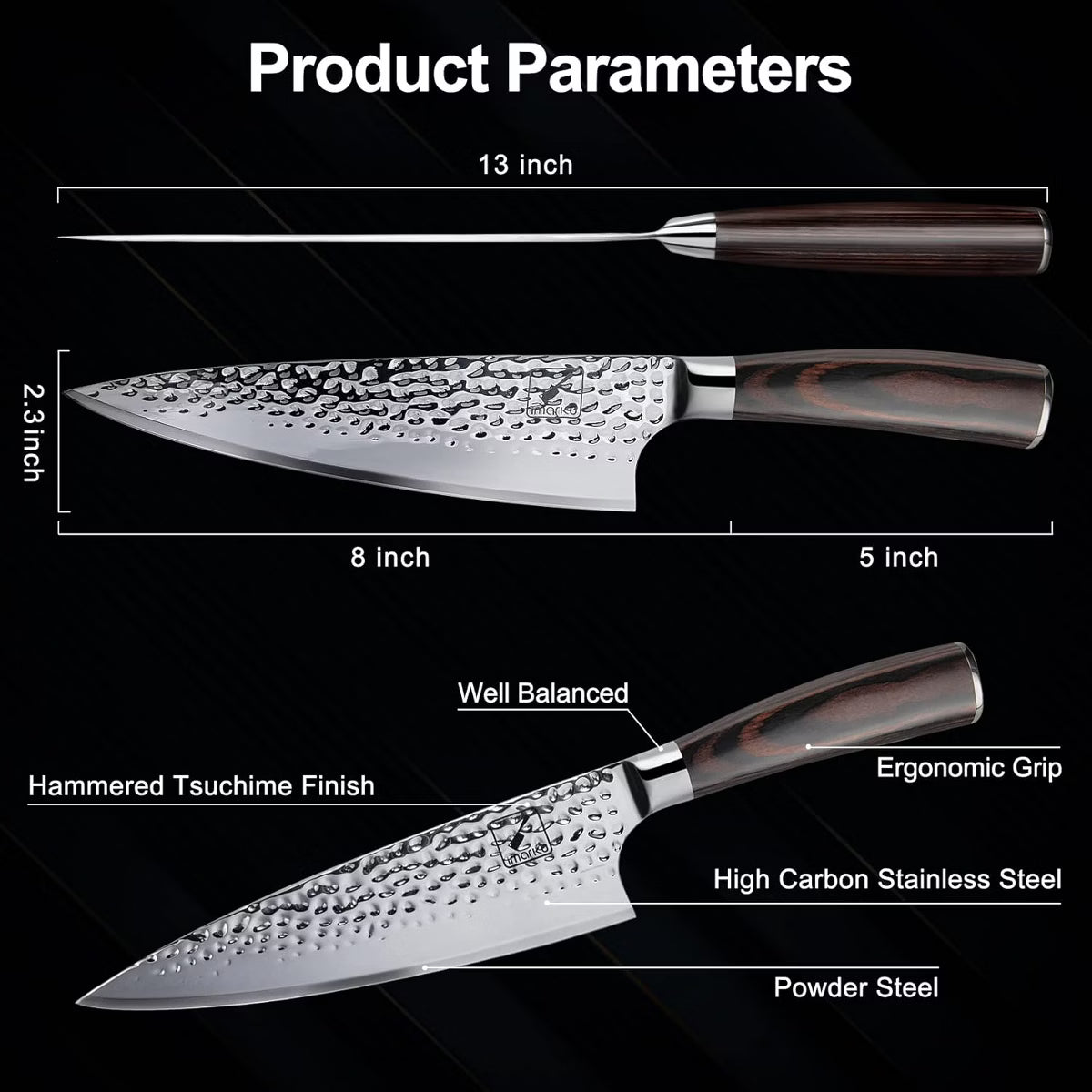 8 inch Kitchen Knife Sharp Knife Stainless Steel Japanese Knife for Kitchen