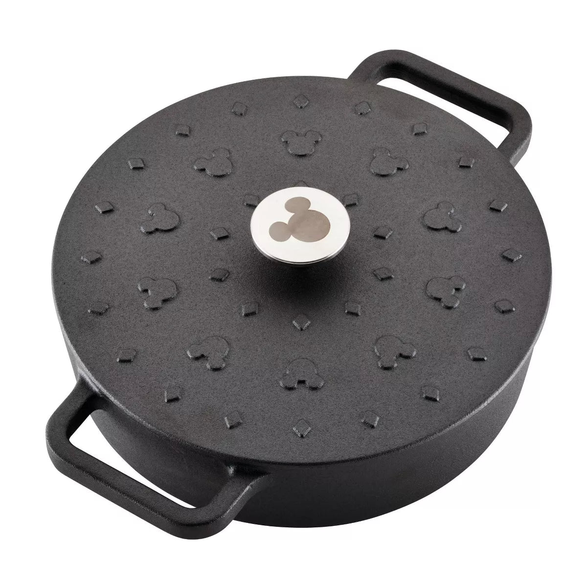 Dutch Oven – Disney Monochrome 3qt Pre Seasoned Cast Iron Shallow Casserole – Black