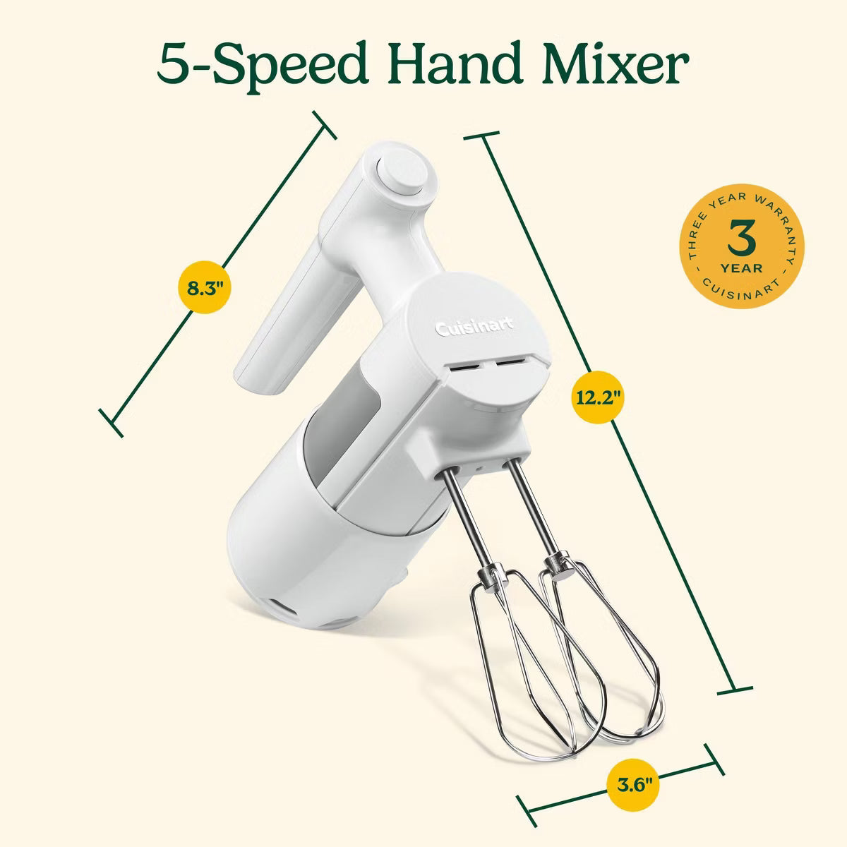 Hand Mixer – 5 Speed Hand Mixer HM-150 – White