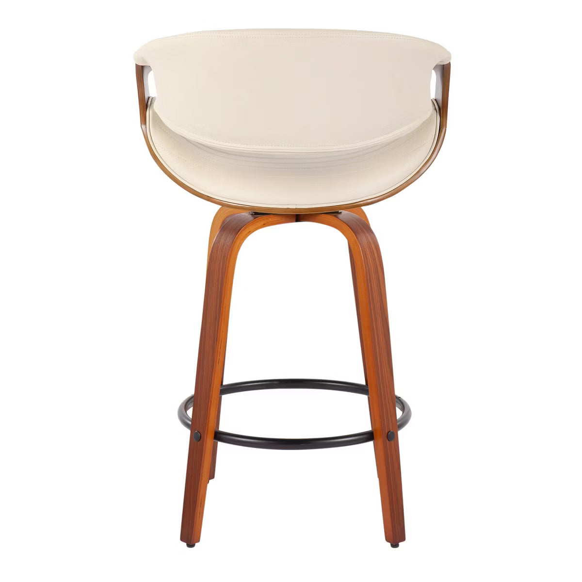 Set of 2 Symphony Upholstered Counter Height Barstools Gray/Walnut