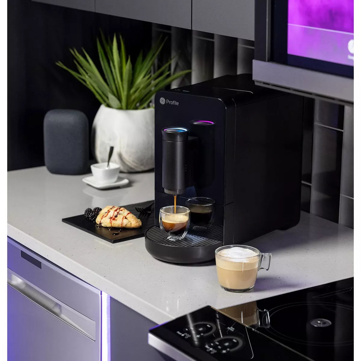 Espresso Machine – Profile Automatic Espresso Machine One Touch Brew – Black