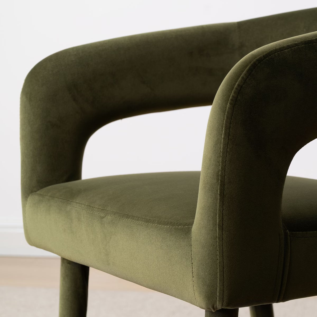 Modern Camel Velvet Dining Chairs Set of 4,