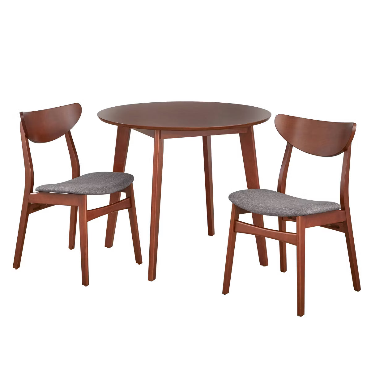 3pc Tania Mid Century Modern Dining Set Walnut