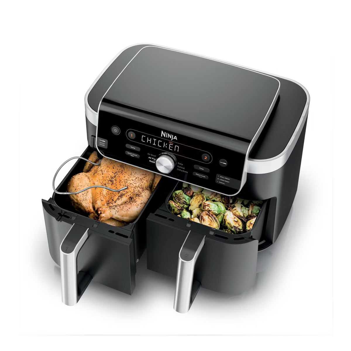 Air Fryer – 10qt Foodi DualZone 2-Basket Air Fryer Capacity – Black