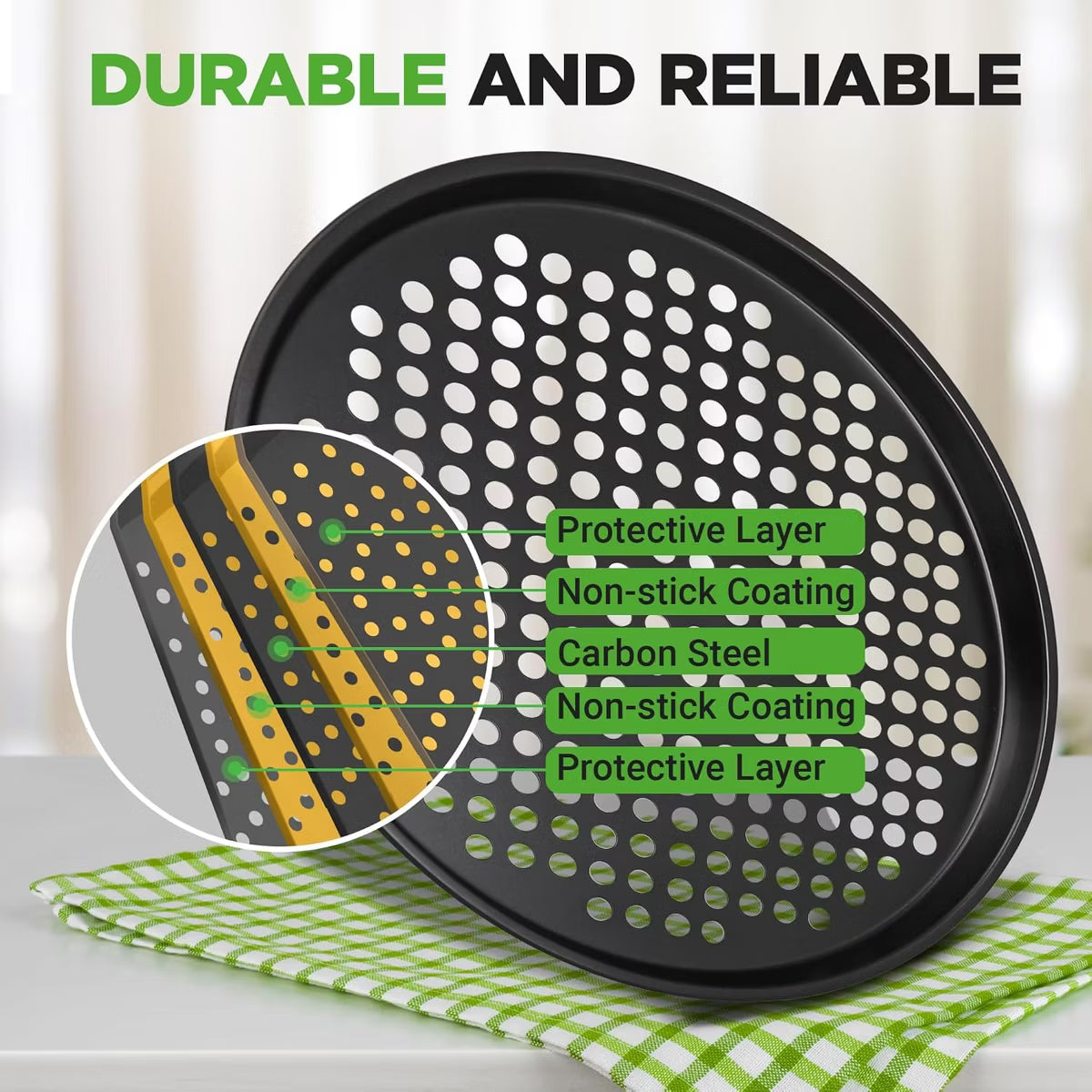 Pizza Pan – 13" Nonstick Carbon Steel Pizza Pan Set - 2 pc – Dots