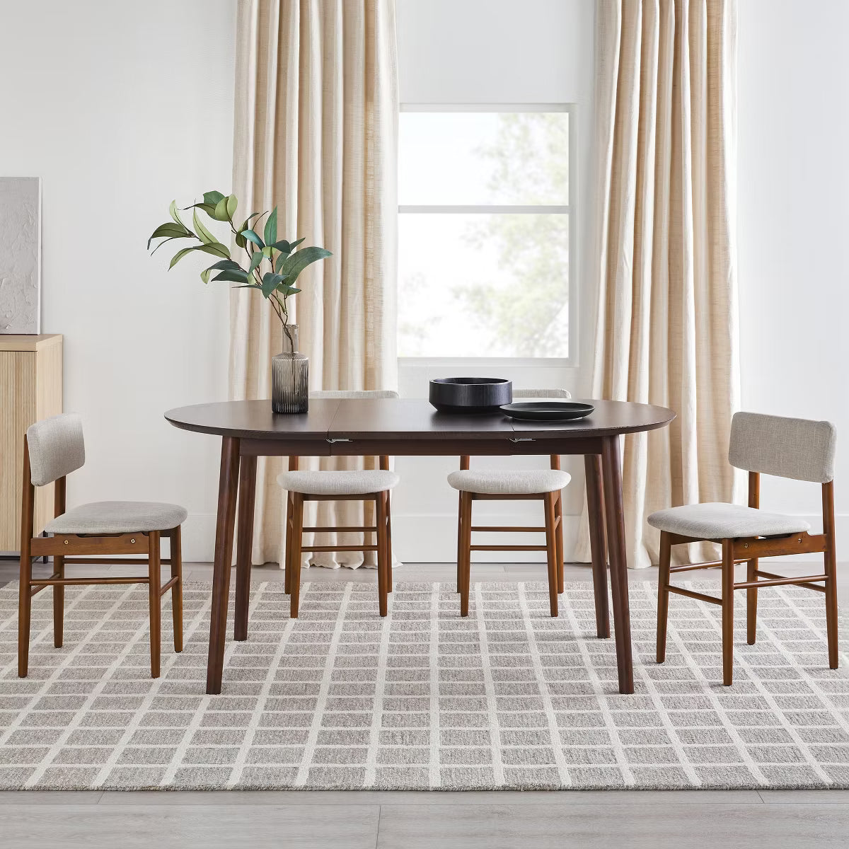 Dining Table – Culinvaro '-Century Modern 40-60” Solid Wood Oval Extension Dining Table Caramel 40" - 60"