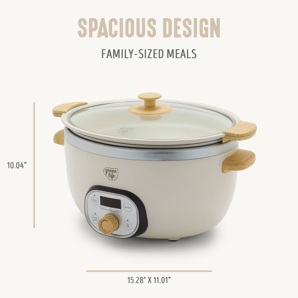 Slow Cooker – Healthy 6qt Slow Cooker with Handle – Cream