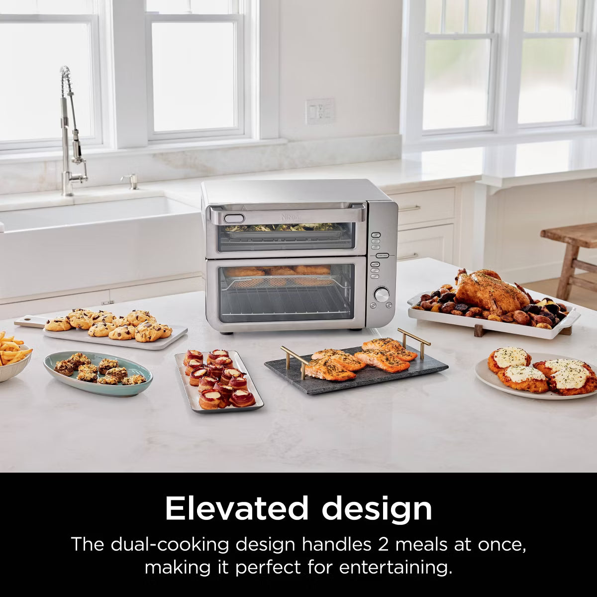 Toaster Oven – Double Stack XL Countertop Oven and Air Fryer – Silver