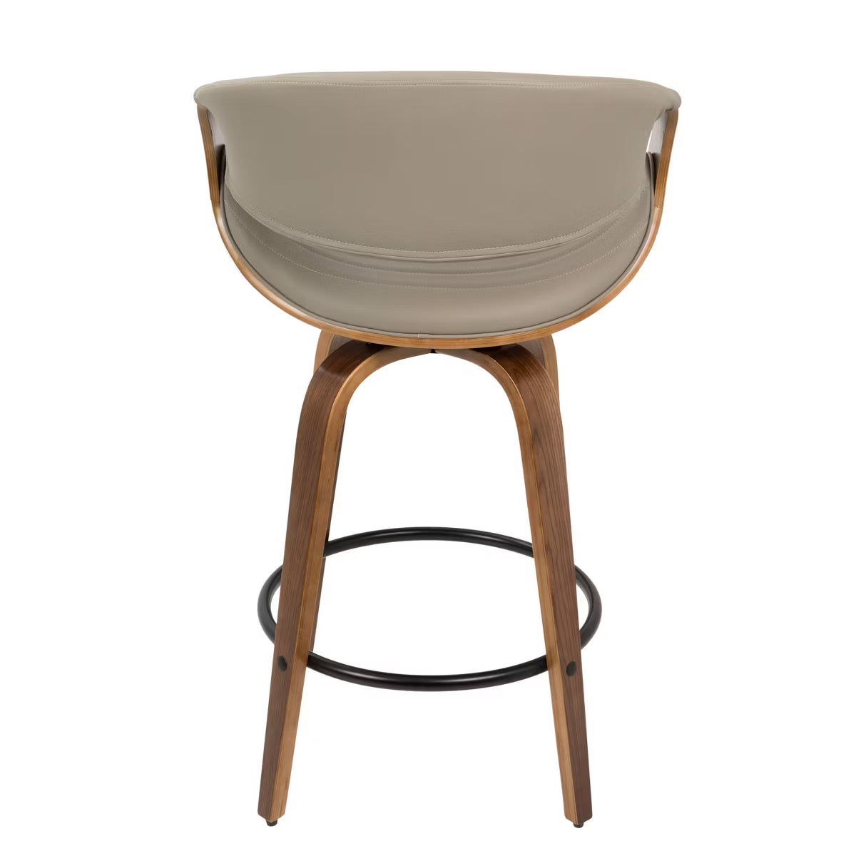 Set of 2 Symphony Upholstered Counter Height Barstools Gray/Walnut