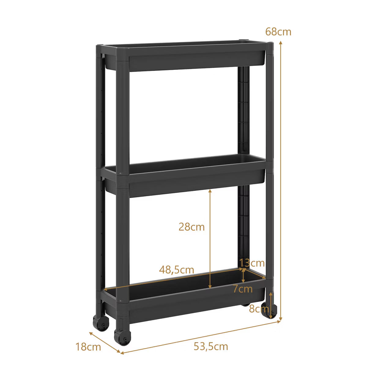 Storage Cart – Culinvaro 3-Tier Slim Rolling Storage Cart 2-Pack with Wheels