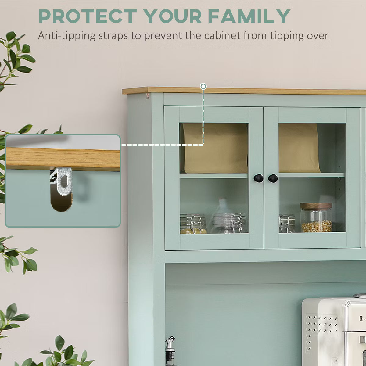 Buffet Cabinet – Culinvaro 71" Freestanding Pantry, Kitchen Buffet with Hutch
