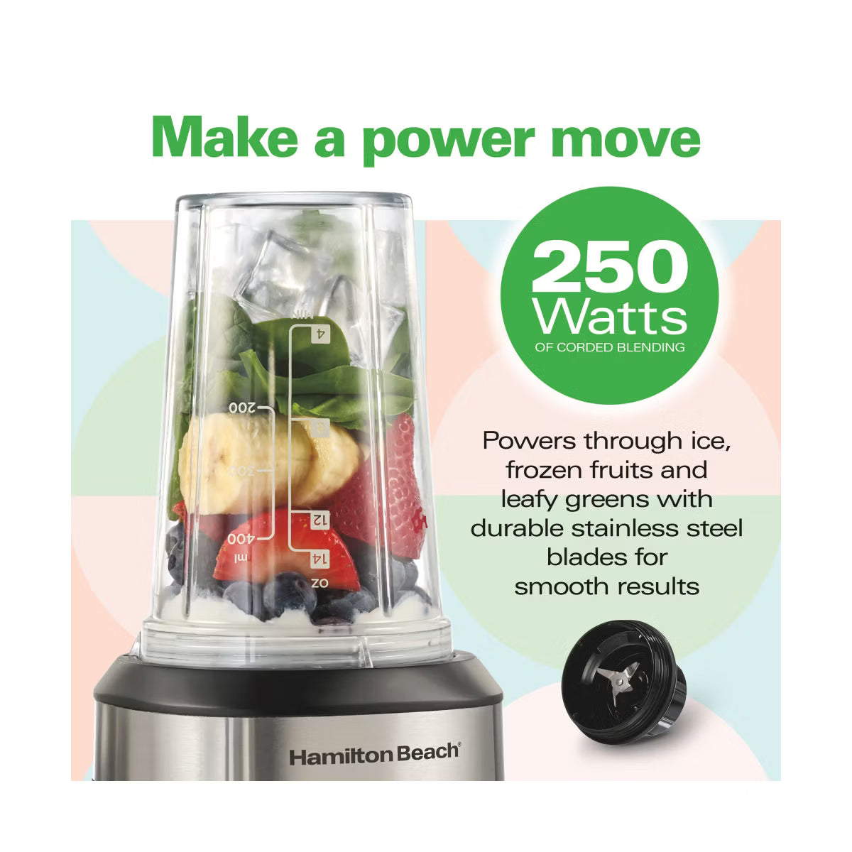 Personal Blender – Single-Serve Blender 51160KC – Stainless Steel
