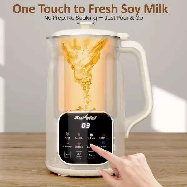 Soy Milk Maker – 8 in 1 Nut Milk Maker Mac8 in 1 Nut Milk Maker Machine: 60oz Soy Milk – White