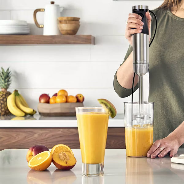 Immersion Blender – 400W Hand Blender Set with Food Chopper and Whisk – Stainless Steel