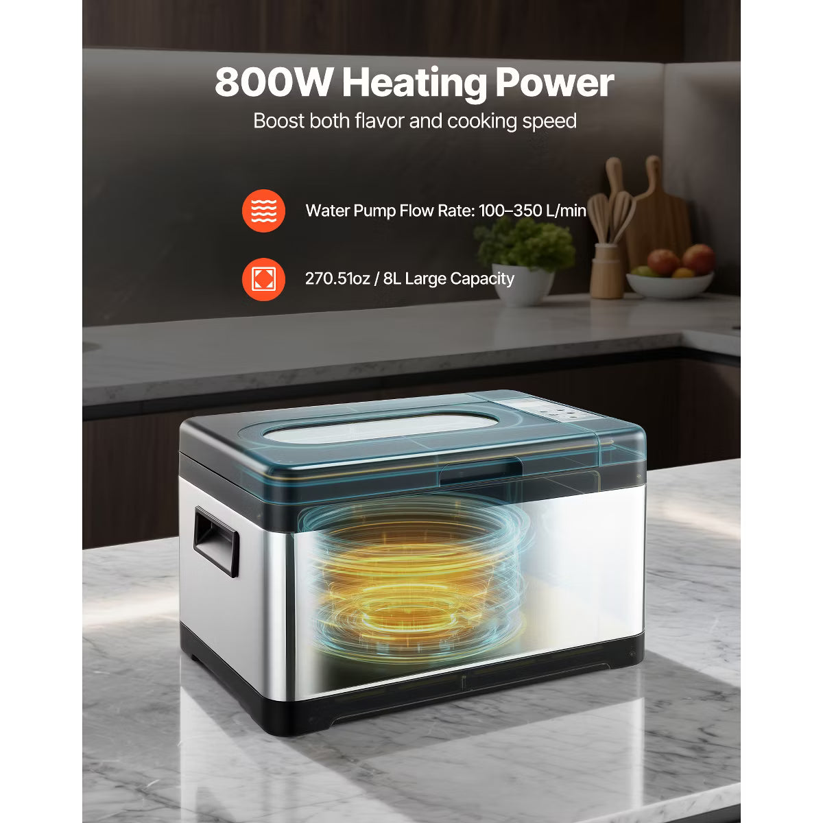 Pressure Cooker – Cooker 800W Sous-Vide Machine with LED Digital Display – Natural
