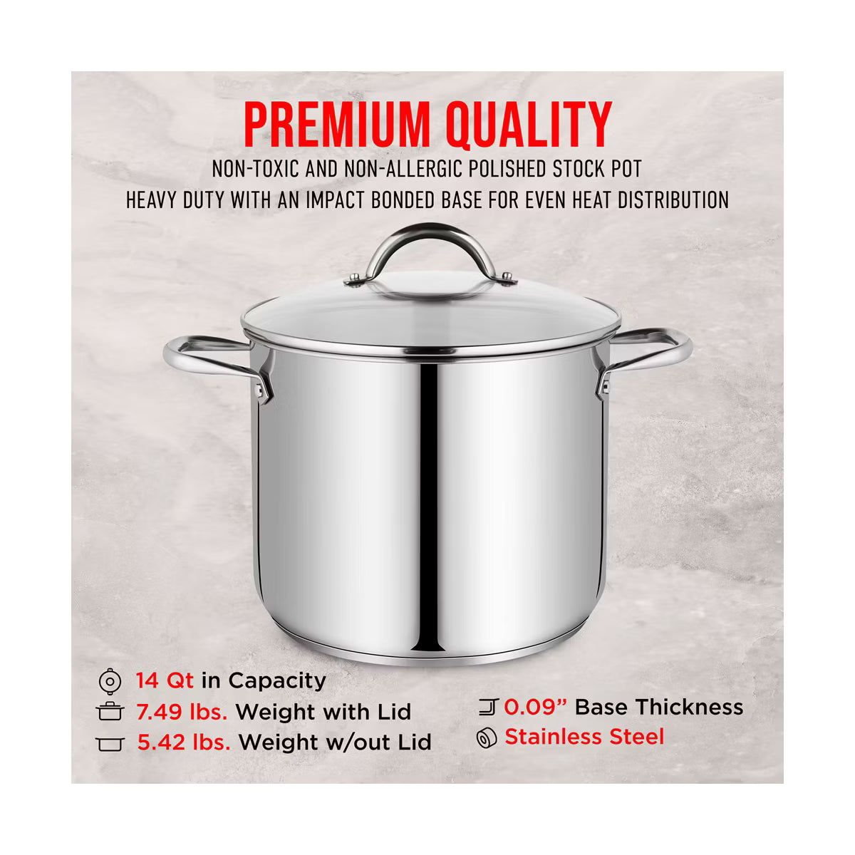 Stock Pot – Deluxe Stockpot – Silver
