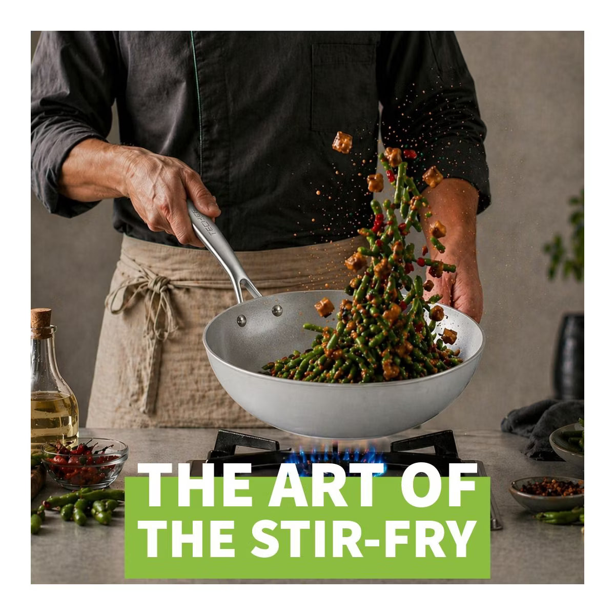 Wok – 12" Ceramic Nonstick Wok – Silver