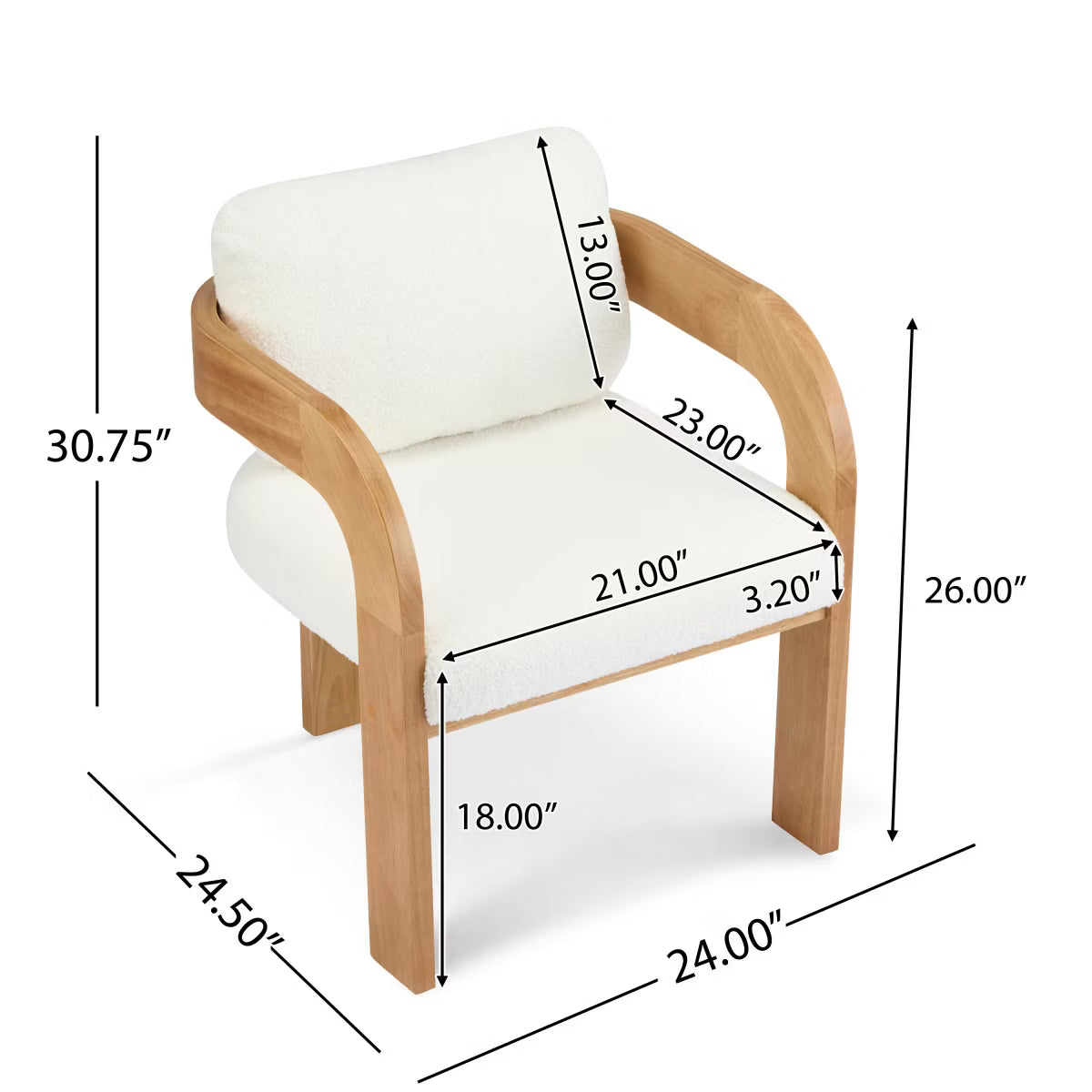Set of 2 Modern Beige Dining Chairs with Black Wood Frame,