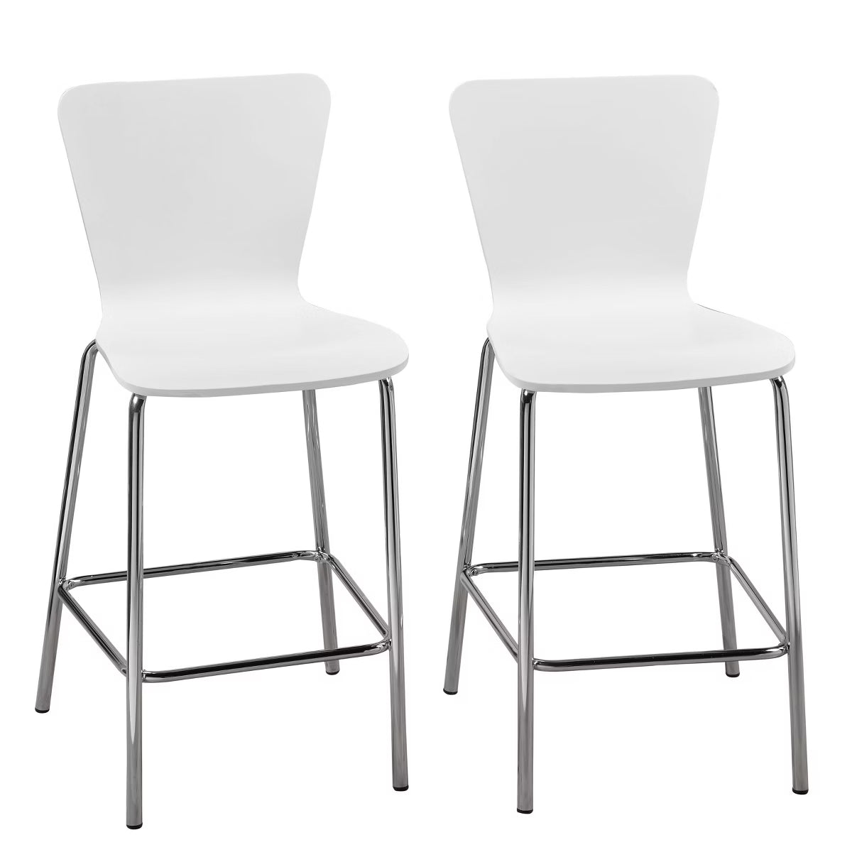 et of 2 Hillboro Modern 24" Counter Height Barstool White