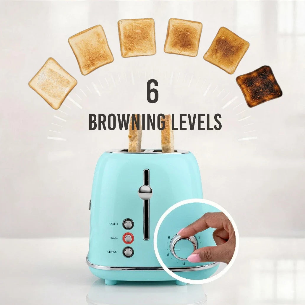 Toaster – Classic Retro 2-Slice Toaster – pink