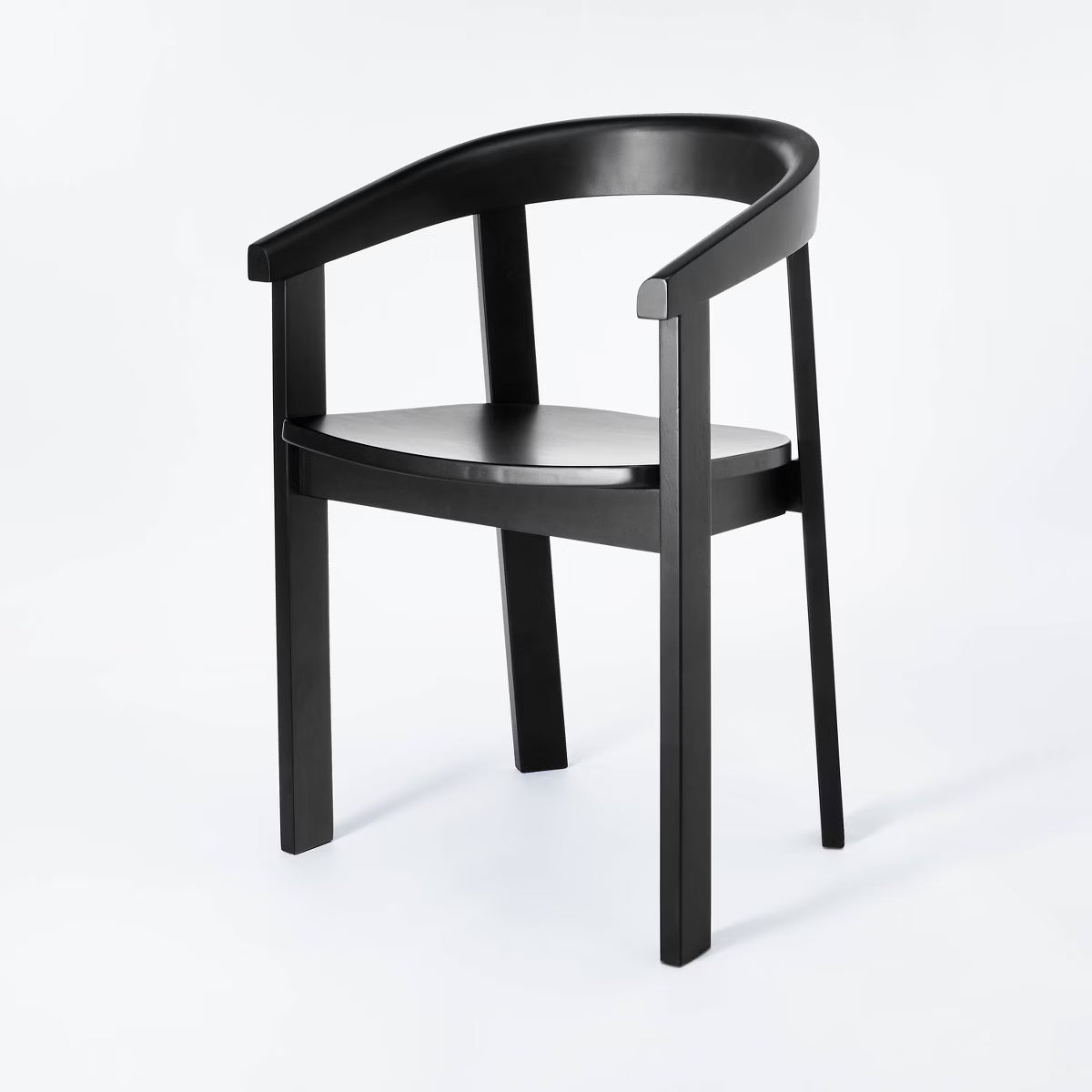 Terra Solid Wood Curved Back Dining Chair Black