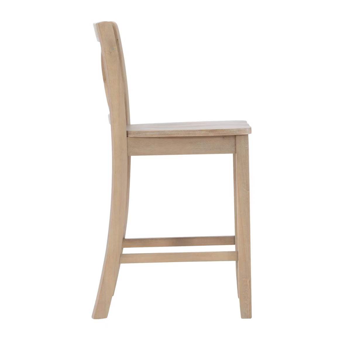 24" Torino Solid Wood Traditional X-Back Counter Height Barstools Gray Wash