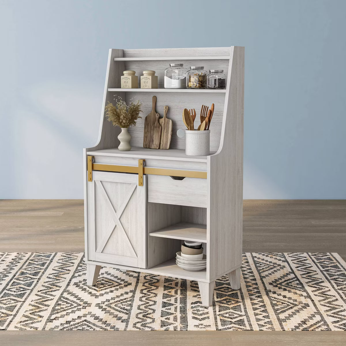 Baker's Rack – Culinvaro Downes Farmhouse Baker's Rack: Storage Drawer