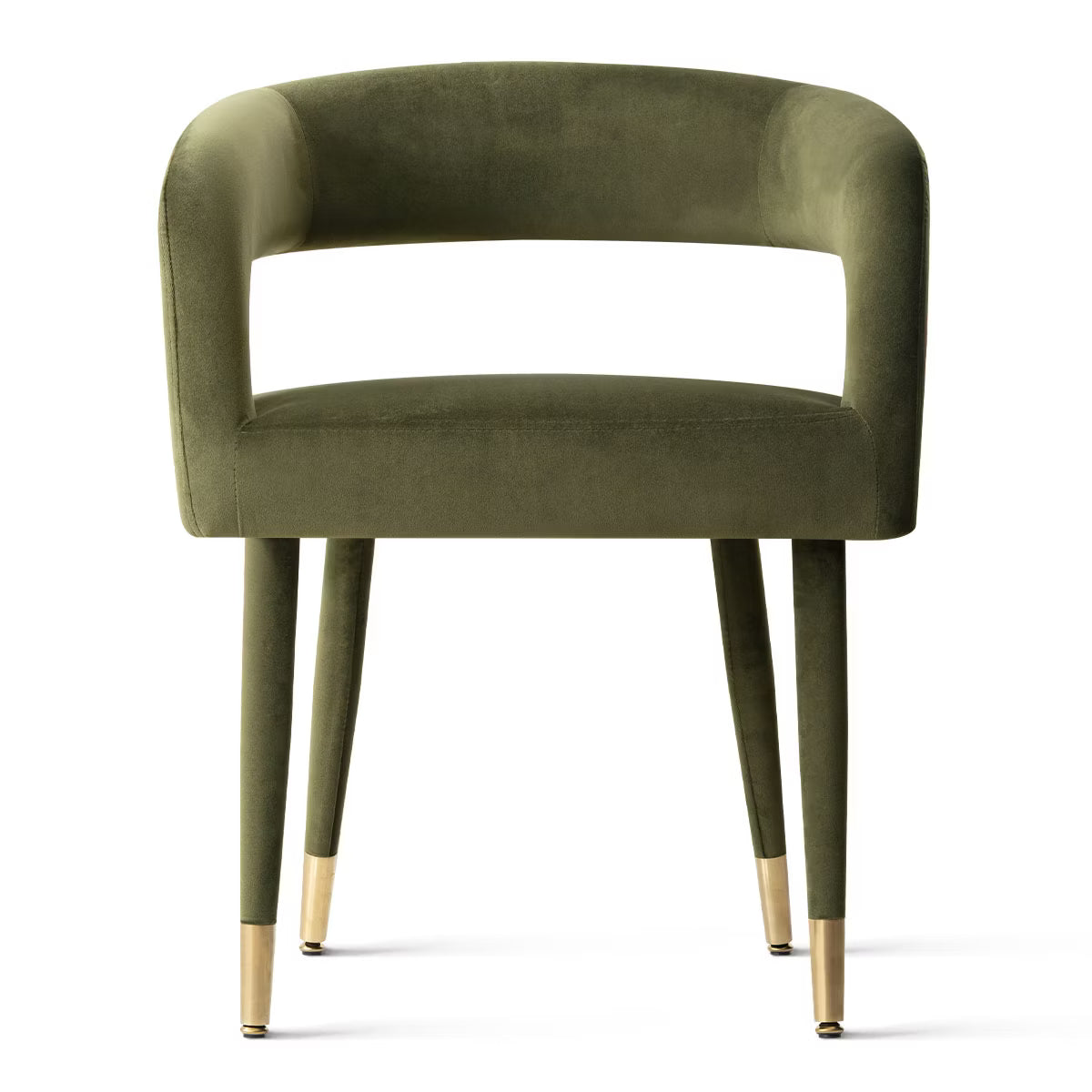Modern Camel Velvet Dining Chairs Set of 4,