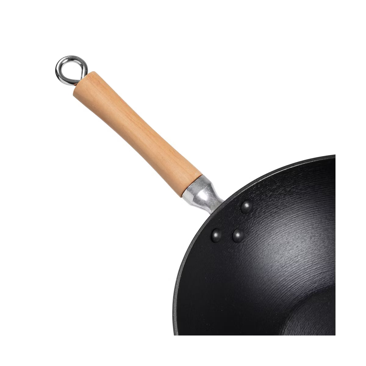 Wok – 14-Inch Preseasoned Cast Iron Flat Bottom Wok – Black