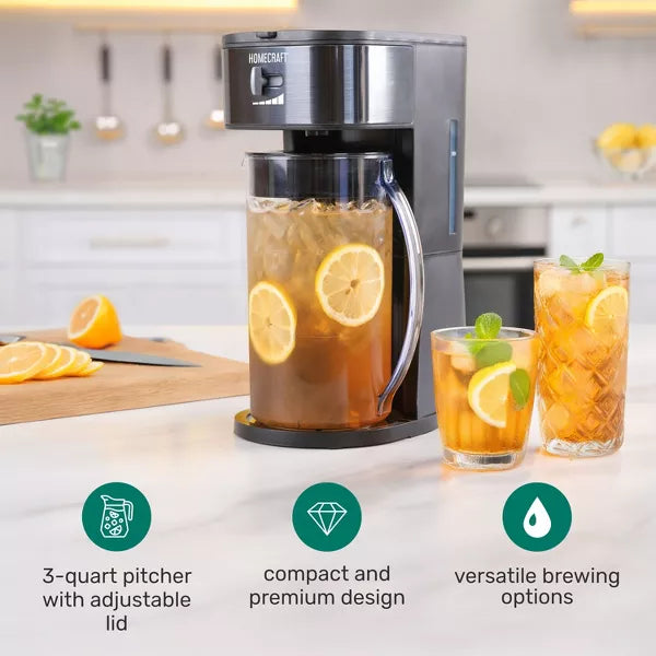 Cold Brew Coffee Maker – 3-Quart Stainless Cafe Iced Coffee and Tea Brewing System – Black