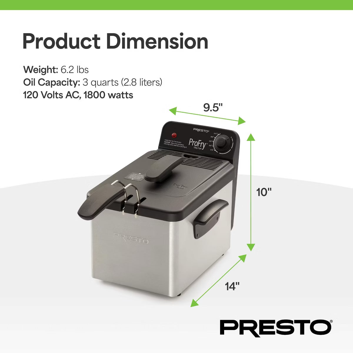 Deep Fryer – ProFry 8-Cup Deep Fryer with 1800-Watt – Silver