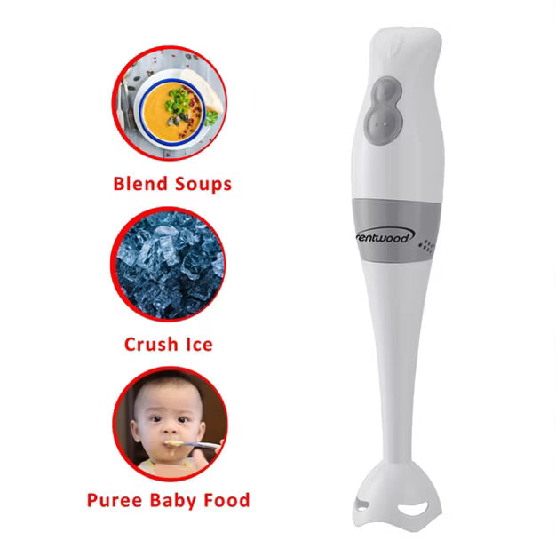 Personal Blender – 38W 2 Speed Hand Blender with Balloon Whisk – White