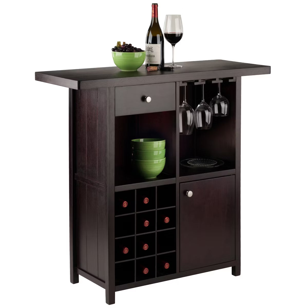 Wine Bar Cabinet – Culinvaro Macon Wine Bar Espresso