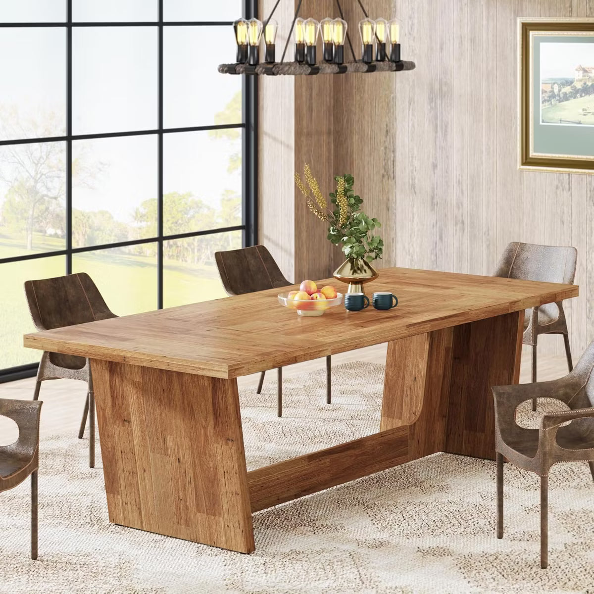Dining Table – Culinvaro 70.9-Inch Wood Dining Room Table, Rectangular Farmhouse Dining Table