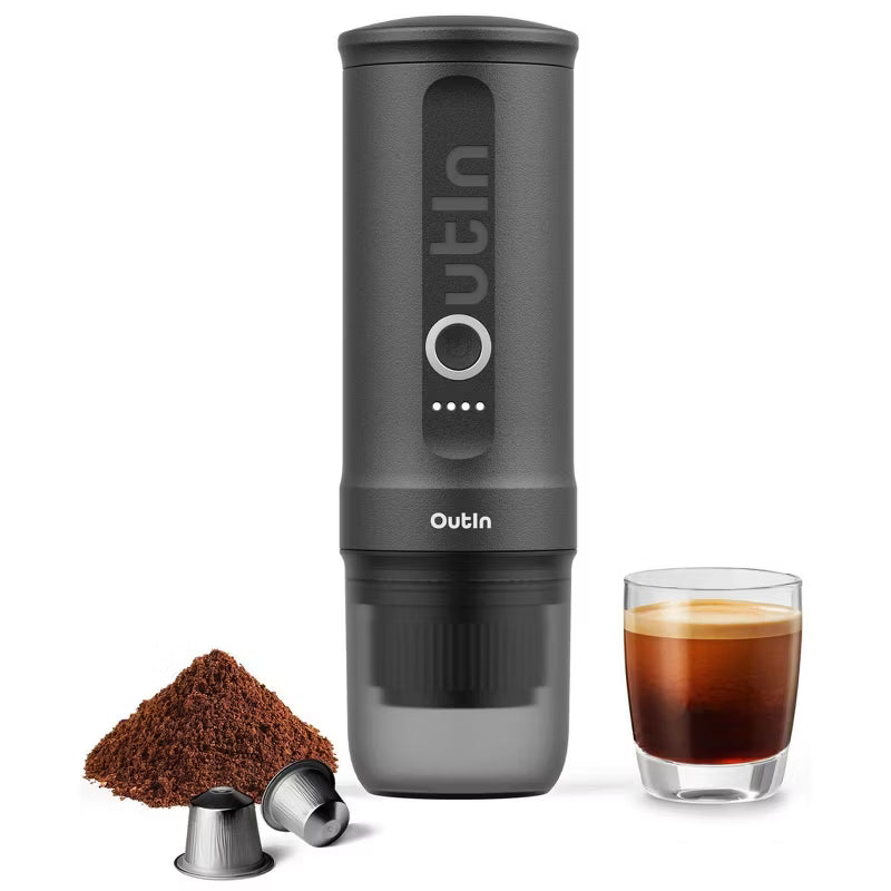 Nano Portable Electric Espresso Machine with Universal Coffee Stand – Space Gray