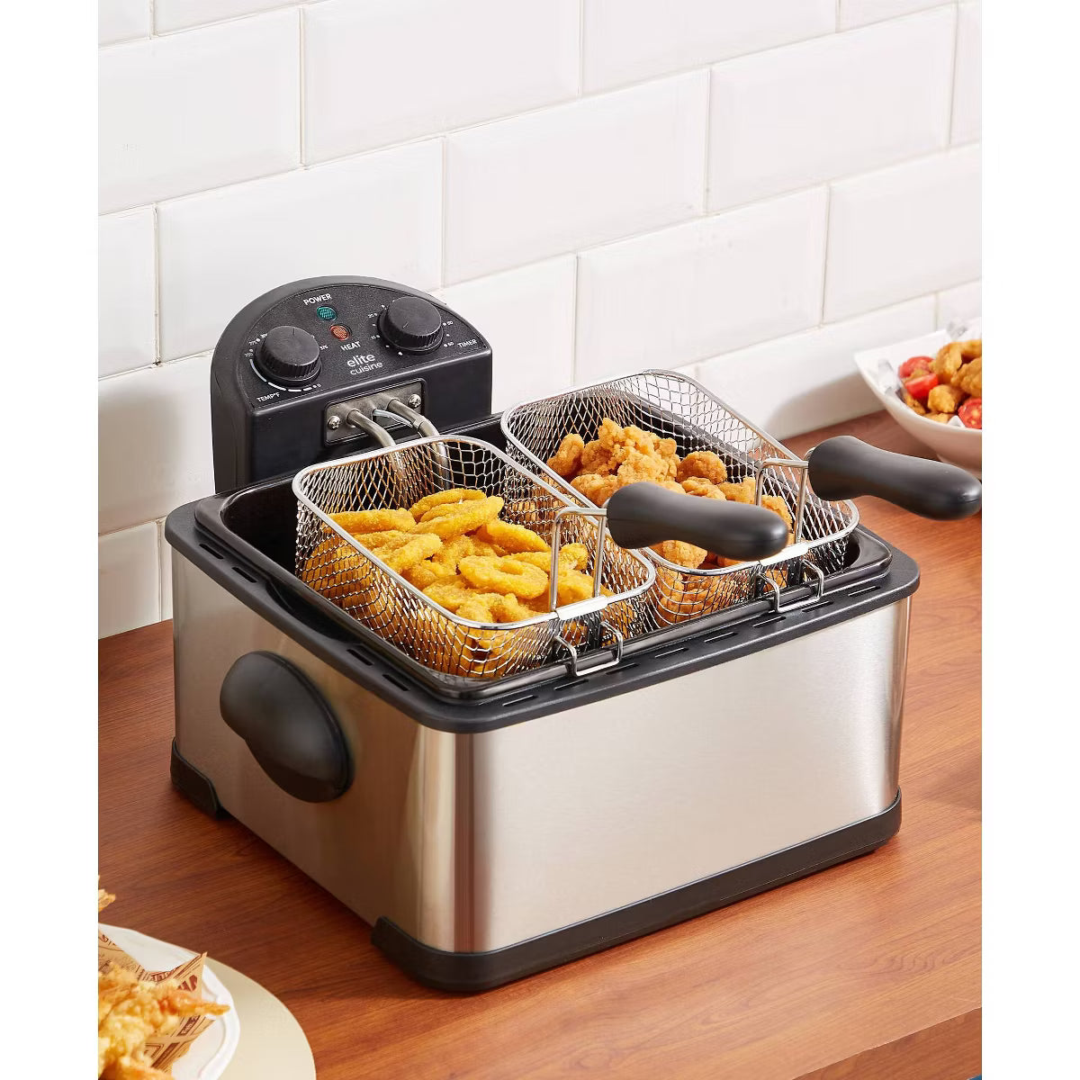 Deep Fryer – 4.5qt Electric Deep Fryer with Dual Baskets – Silver