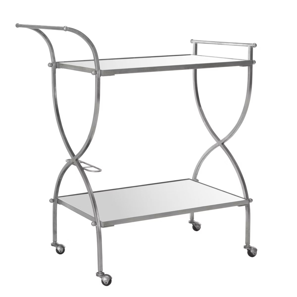 Bar Cart – Culinvaro Lucretius Bar Cart - FOX2556A - Silver/Mirror