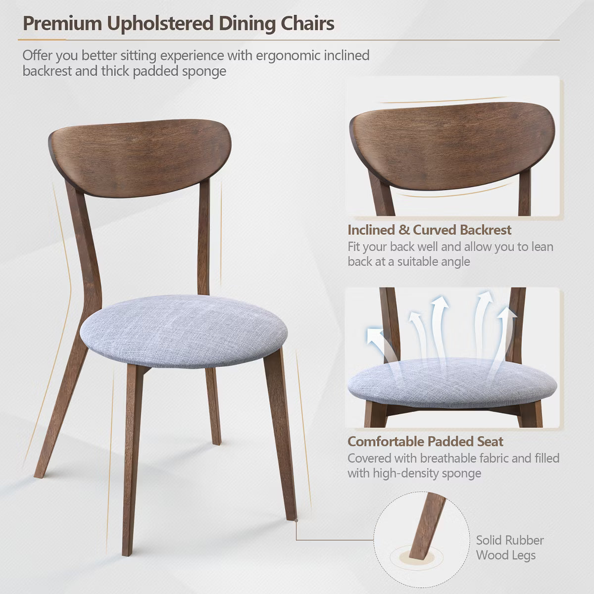 Dining Set – Culinvaro 3 PCS Dining Table Set Modern Round Kitchen Table and Chairs Set for Dining Room