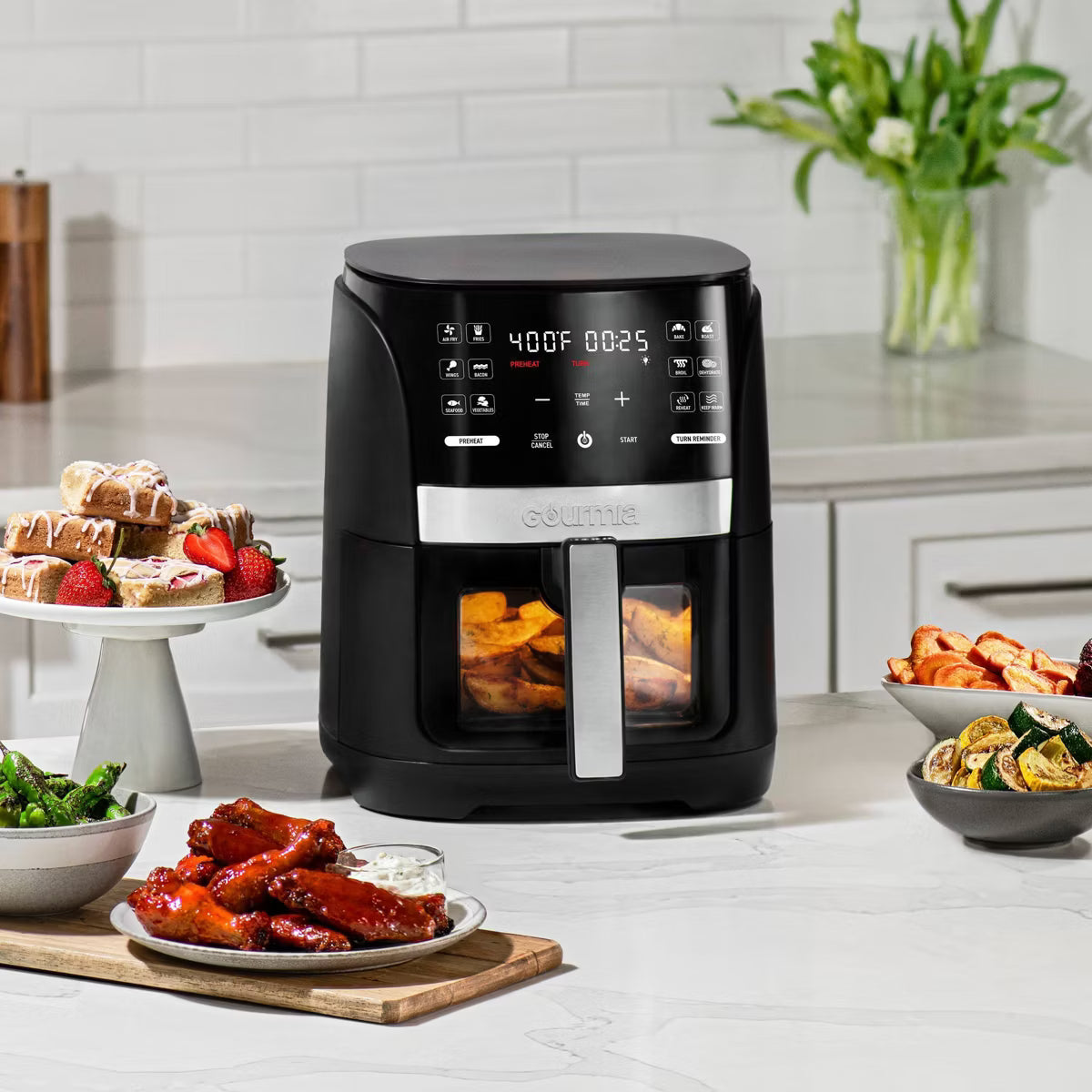 Air Fryer – 6qt Digital Window Air Fryer with 12 Presets – Black