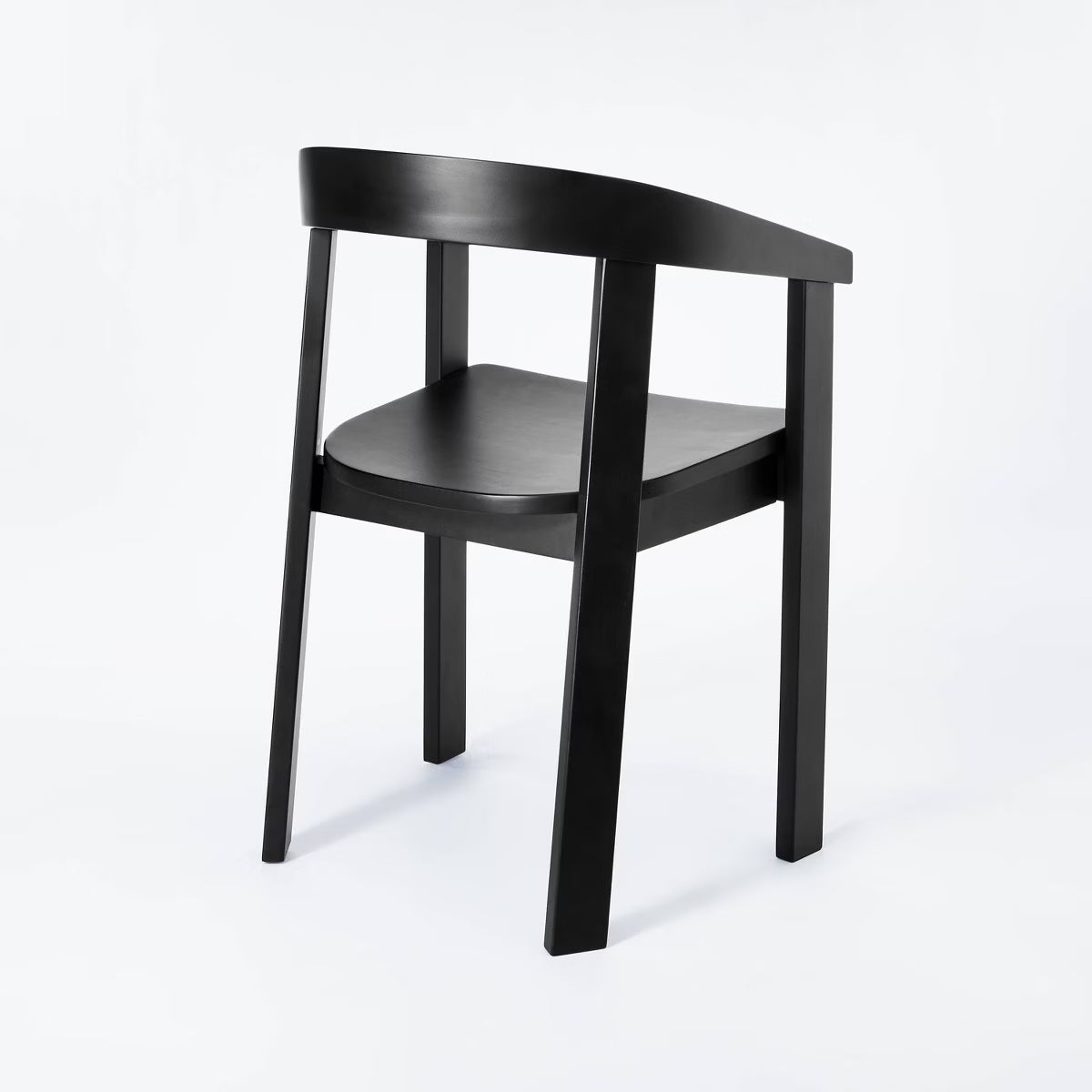 Terra Solid Wood Curved Back Dining Chair Black