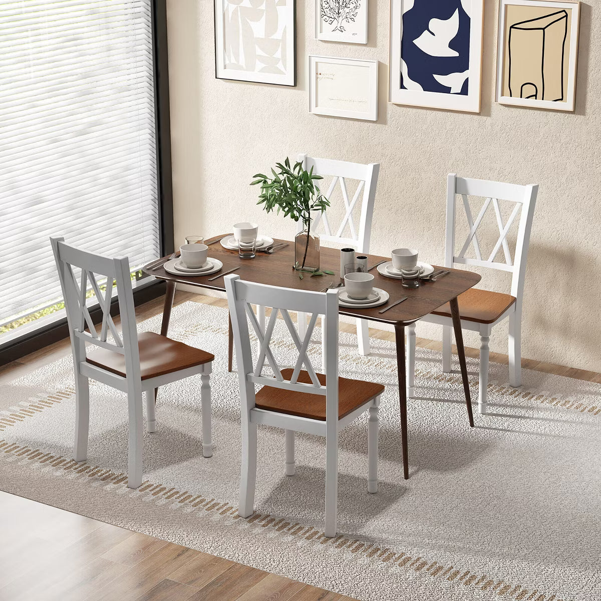 Dining Chair – Culinvaro Dining Chairs Set of 4 Wood Farmhouse Dining Room Side Chairs for Home Kitchen