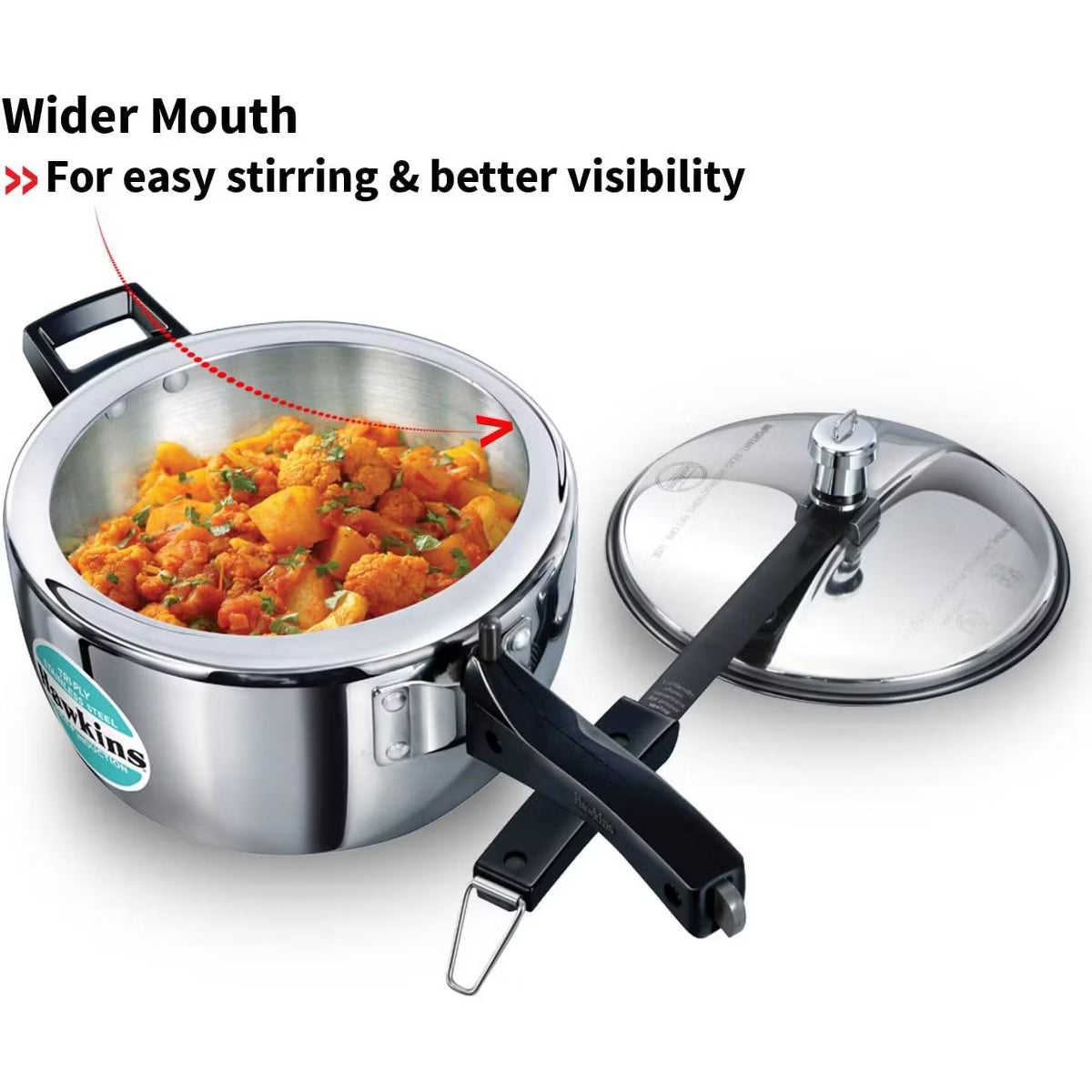 Pressure Cooker – 3.5L Triply Pressure Cooker Inner Lid Cooker – Silver
