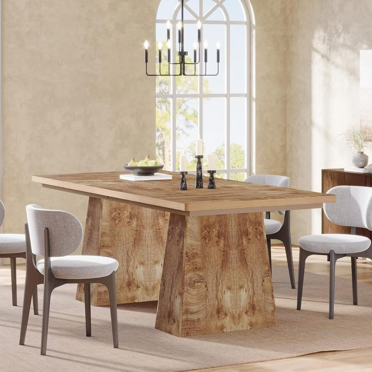 Dining Table – Culinvaro Dining Table for 6, Farmhouse Wood Rectangular Kitchen Table